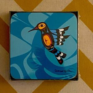 4 hummingbird hard Art Coaster (s&p c)
